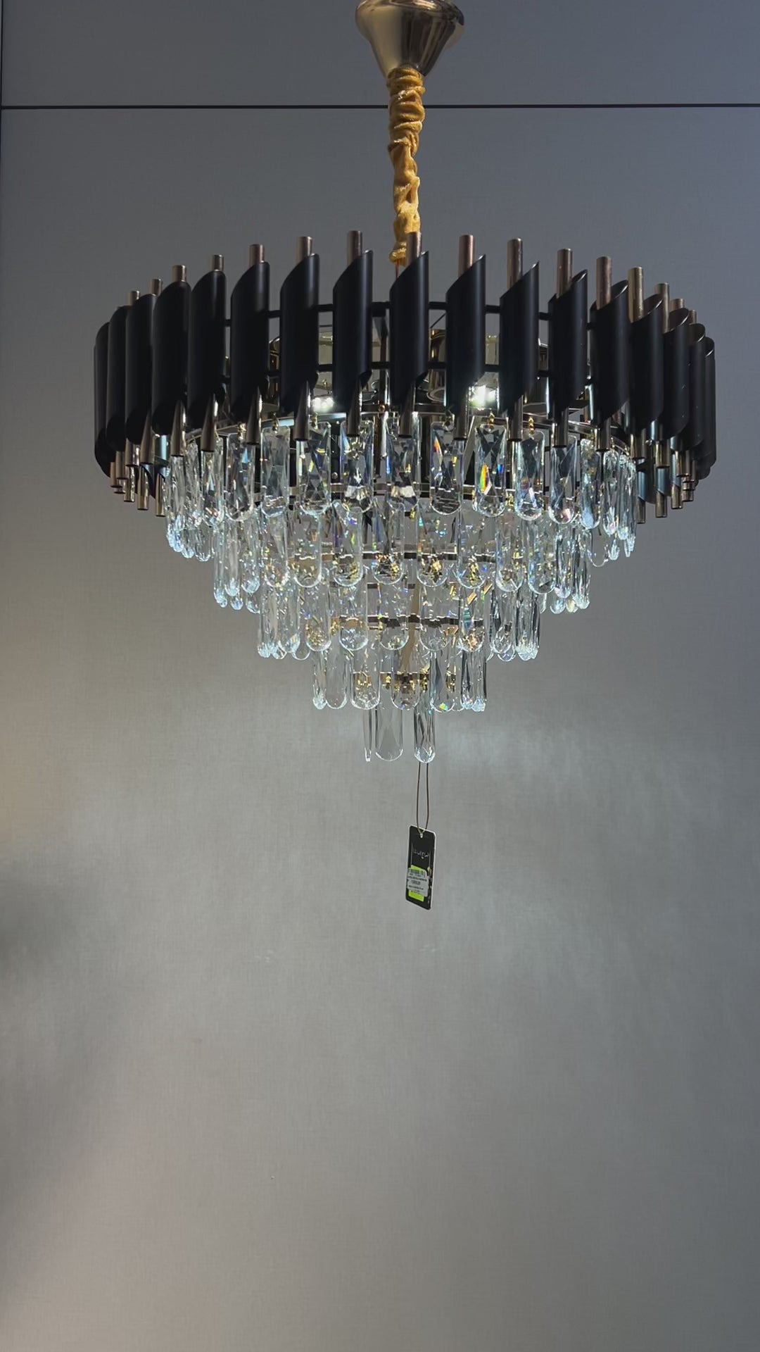 LUSTRE CRISTAL 88801BK/GD/600