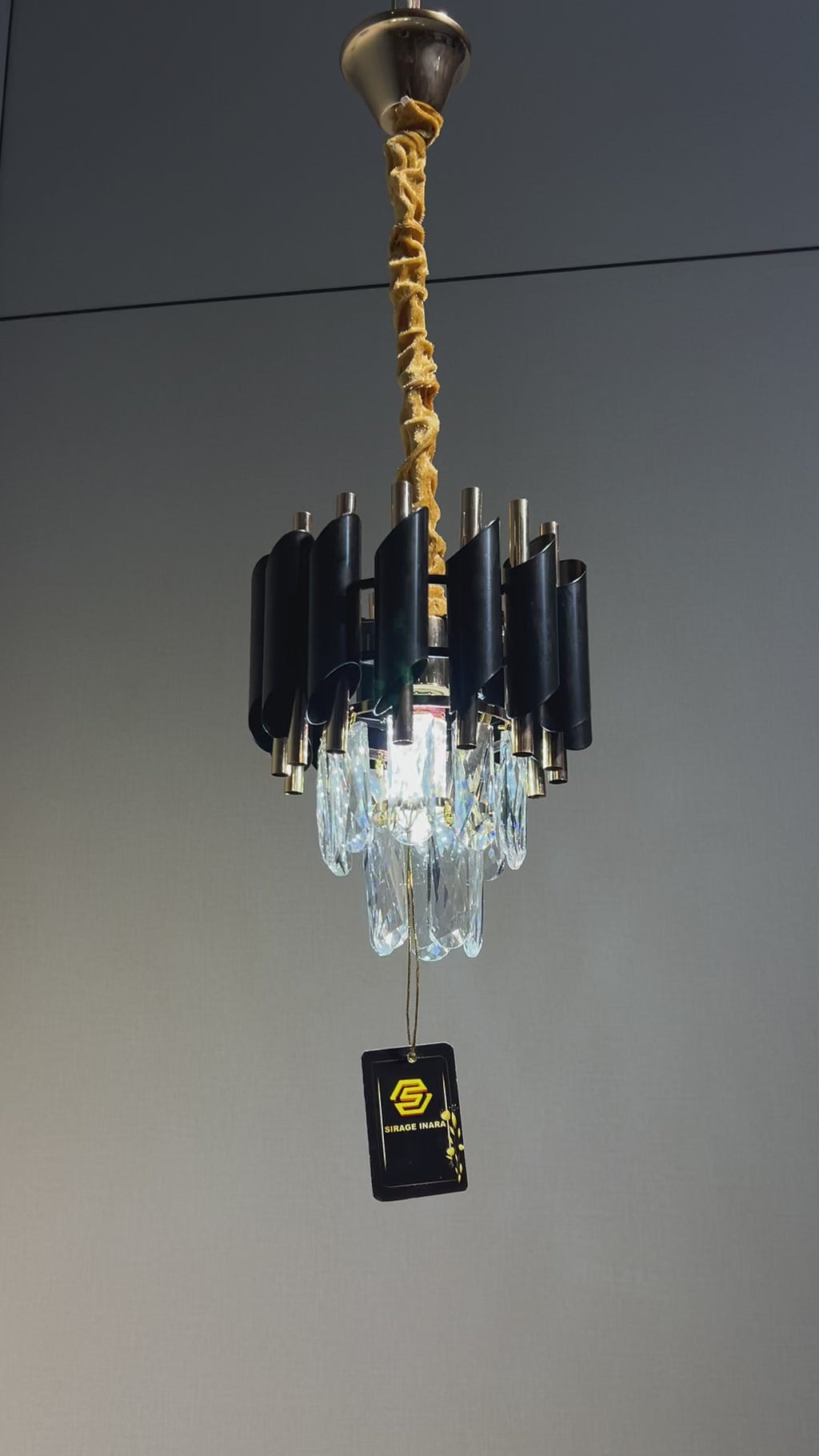 LUSTRE CRISTALE 88801BK/GD/220