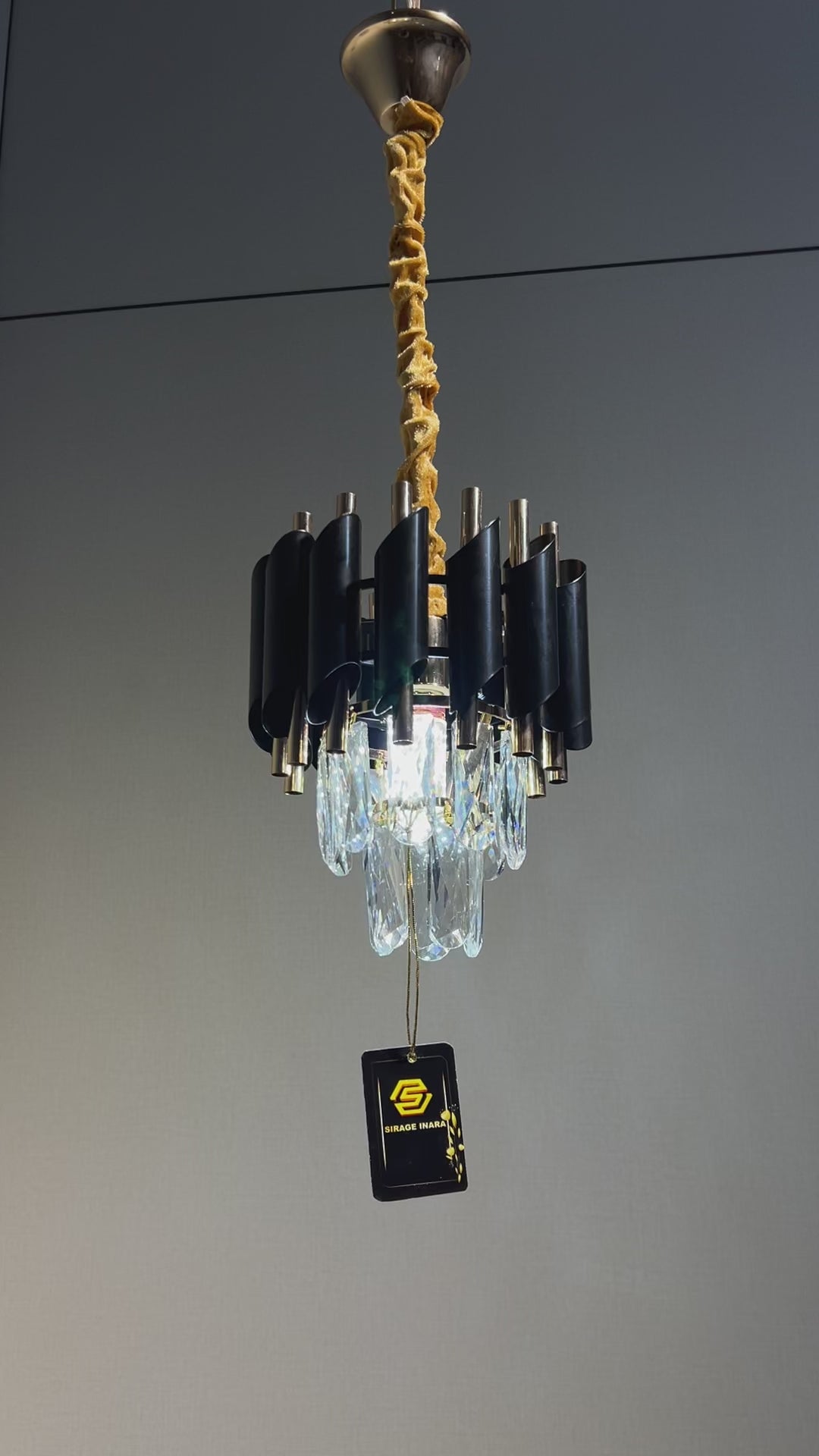 LUSTRE CRISTALE 88801BK/GD/220