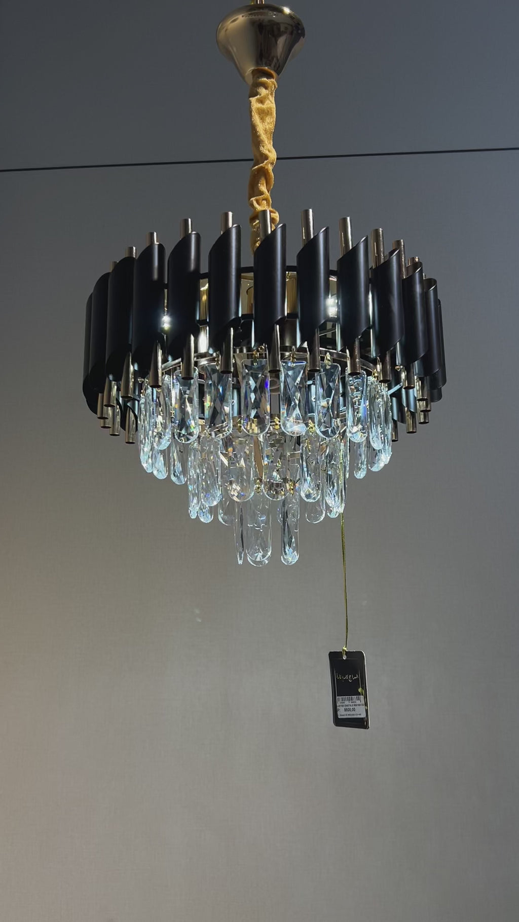 LUSTRE CRISTAL 88801BK/GD/400